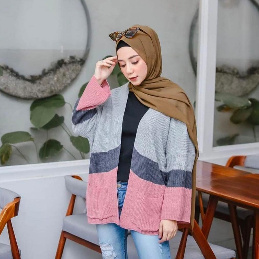 CAMEROON CARDIGAN RAJUT OVERSIZE TEBAL OUTER KNIT KOREA POLET WANITA