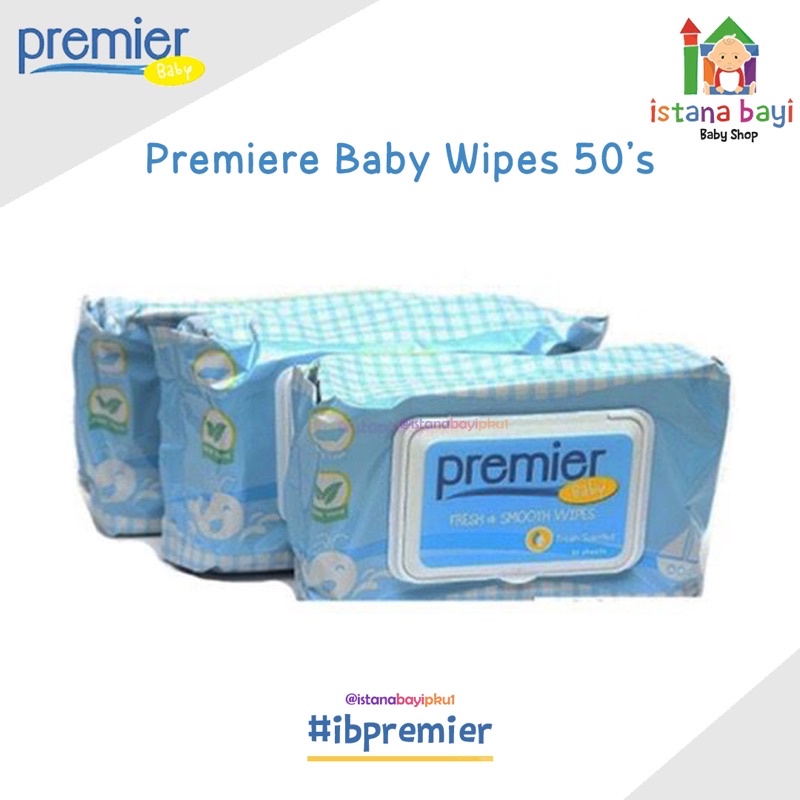 Premier Baby Wipes (50's)  Promo Buy 2 Get 1 FREE/Tisu basah promo beli 2 GRATIS 1