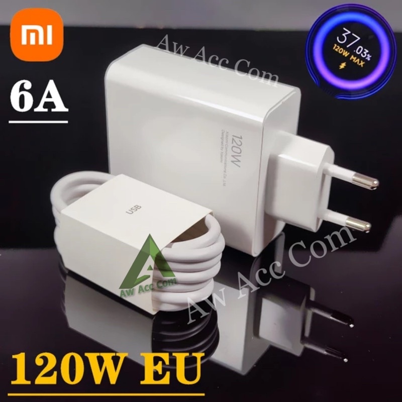 SUPER FLASH CHARGER 120W XIAOMI USB TYPE C TURBO CHARGE 6A REDMI NOTE 10/10S/10T/11 PRO/Mi 9/Mi 10/Mi 11/POCO X3/F3/F4/M4 PRO/ 120WATT