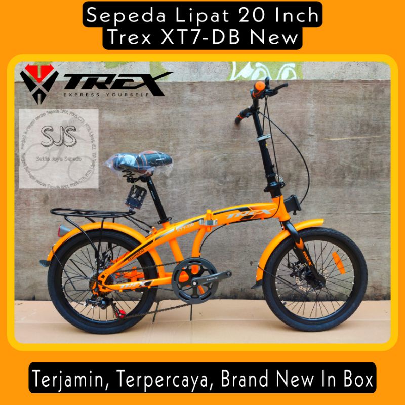 Sepeda Lipat / Folding Bike 20 Inch TREX XT7-DB Steel 7 Speed New