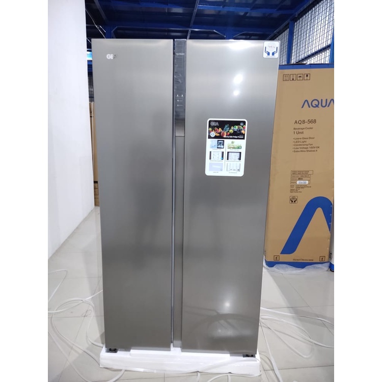 KULKAS GEA G2D 472 INOX LEMARI ES 2 PINTU G2D472INOX SIDE BY SIDE