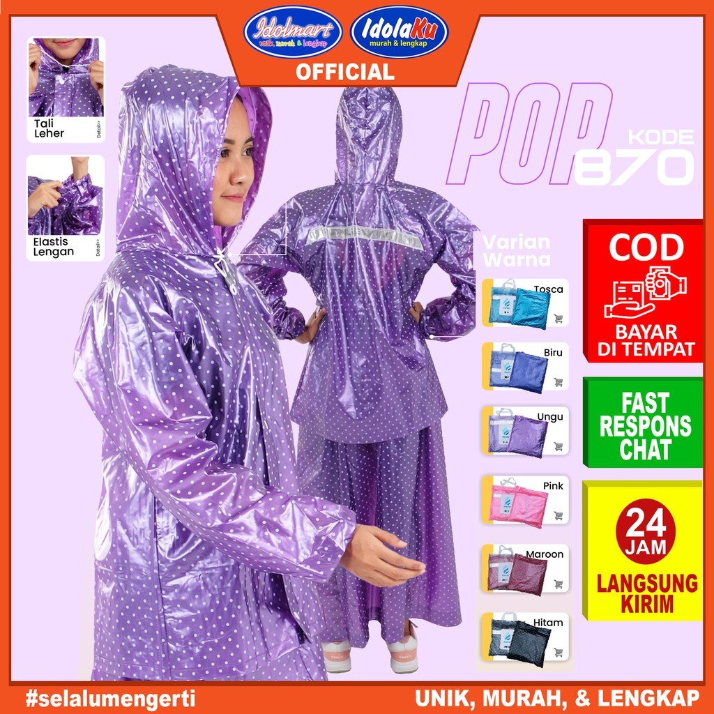 IDOLAKU Jas Hujan Plevia 870 Jaket Rok / Jas hujan wanita Rok 870  - Plevia Semarang