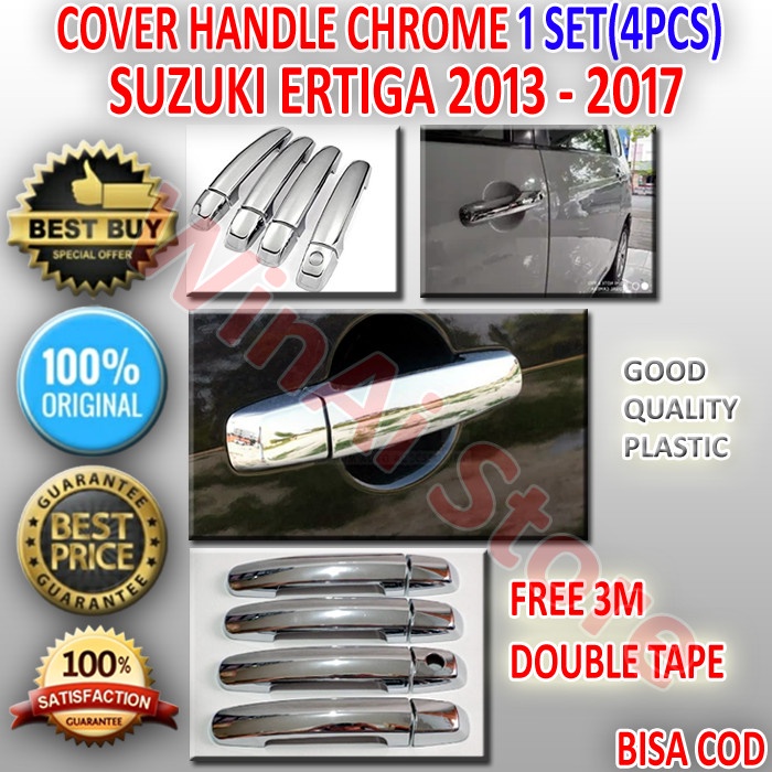 [BAYAR DIRUMAH] Cover Handle Chrome Suzuki Ertiga Model Original 2013-2017 Best Chrome / Perlengkapan Variasi Mobil Murah / Aksesoris Eksterior pelindung mobil / Car cover MURAH