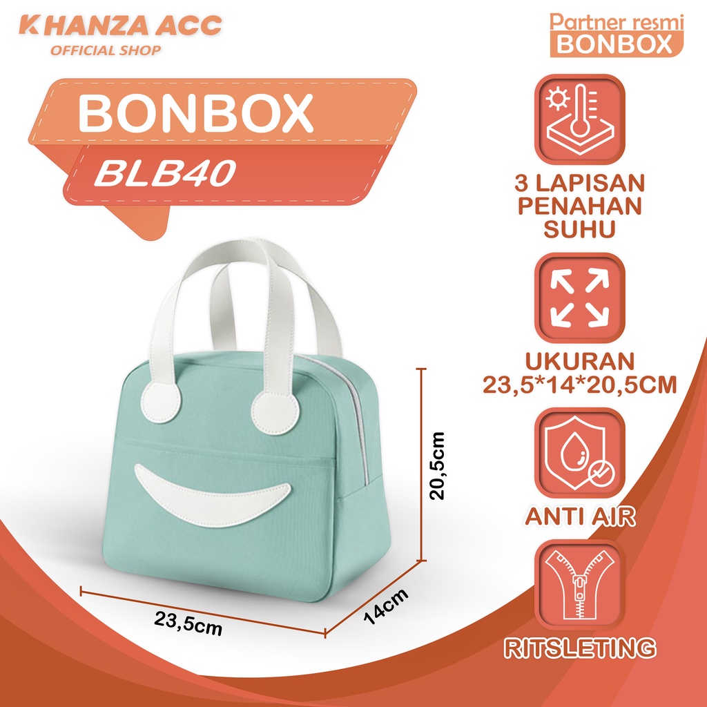 KHANZAACC BONBOX BLB40 Tas Bekal Makan 3 Lapisan Penahan Suhu Portable Tas Lunch Box Tas Multifungsi Anti Air