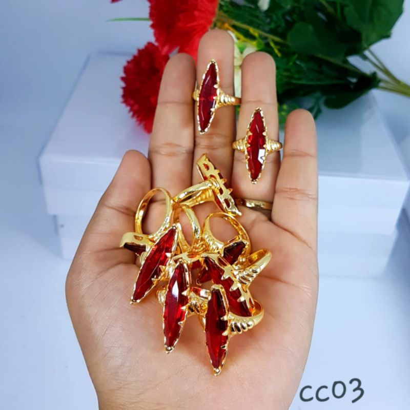 Cincin Xuping Mata Merah/Cincin Batu Permata Merah