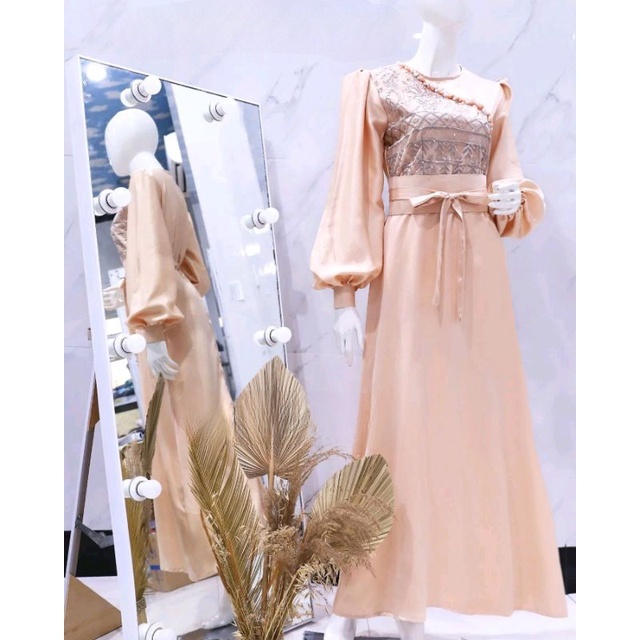 Delisha dress / baju pesta kondangan couple / gaun lamaran / wisuda / gamis remaja / bridesmaids / prewedding