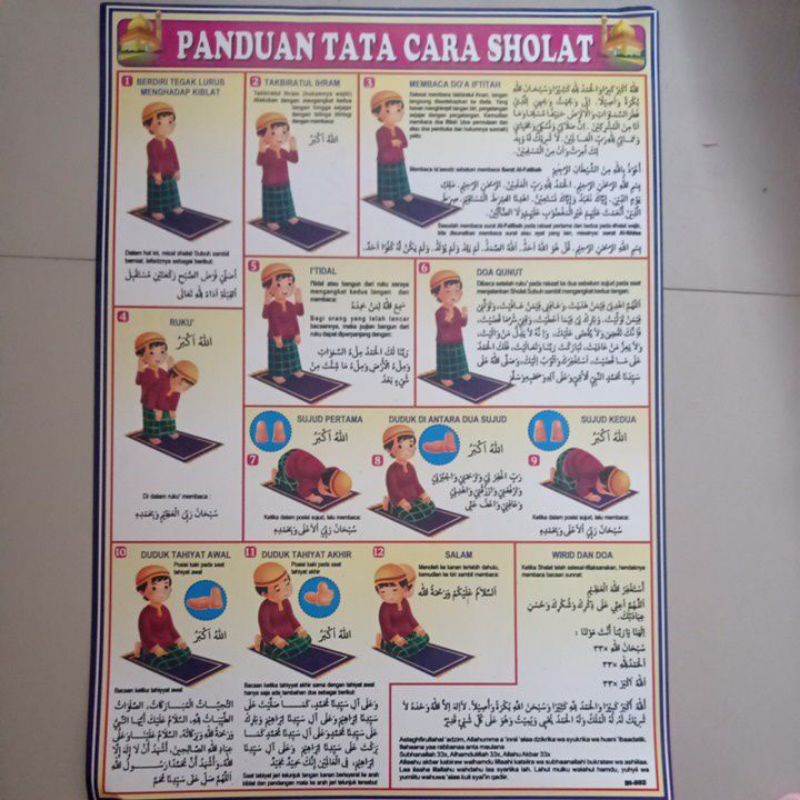 Poster Edukasi Anak mengenal Bacaan dan Cara mMengerjakan Sholat