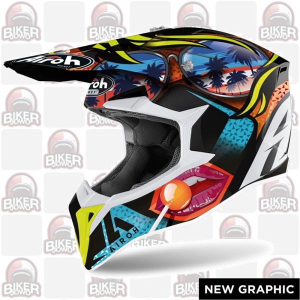 Jual last stok Helm Cross Airoh WRAAP - Lolipop 26SZ2 Limited