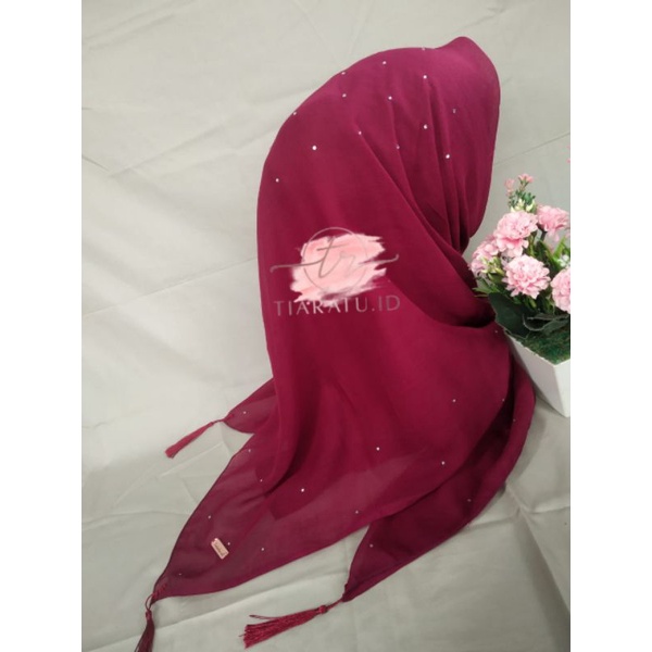 hijab swarovski / hijab payet / hijab / hijab swarovski tassel original by TIARATU.ID
