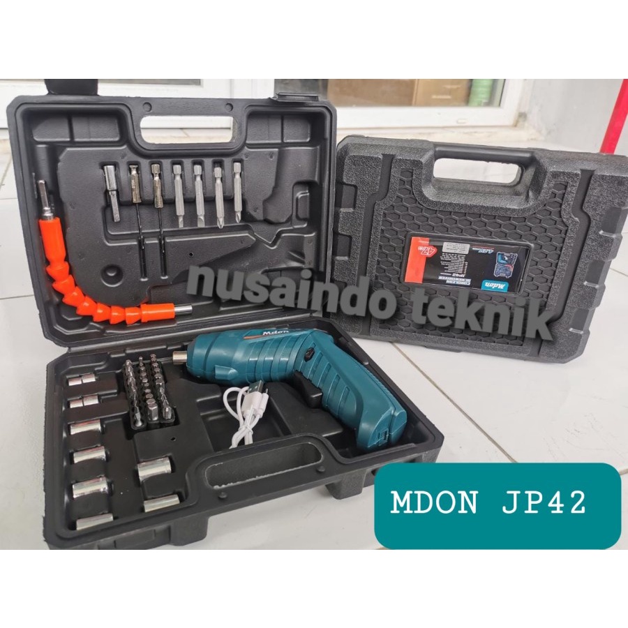 Obeng Elektrik MDON JP42 Cordless Screwdriver Cas Bor Cordless