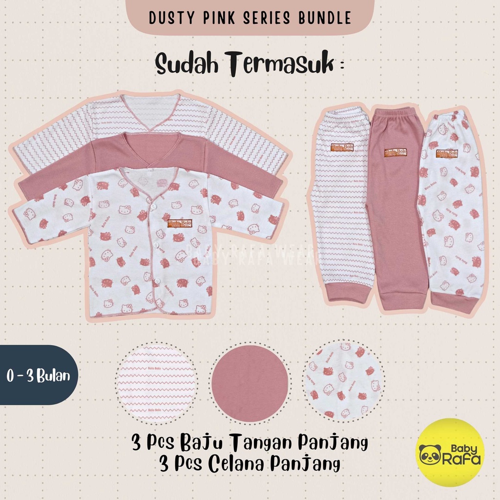 Serian Dusty - 18 PCS Paket Baju Bayi Perempuan Celana Bayi SERIAN PINK DUSTY Setelan Bayi Baju Bayi Newborn Baju Bayi Baru Lahir Baju Bayi Kekinian