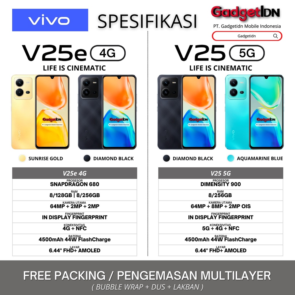 VIVO V25 5G | V25e 8/256GB 8/128GB ( + 8GB EXTENDED RAM ) GARANSI RESMI VIVO