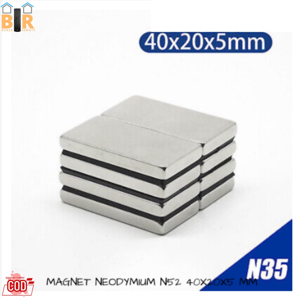 STRONG MAGNET NEODYMIUM KOTAK N52 NdFeB SQUARE 40x20x5 MM - MAGNET