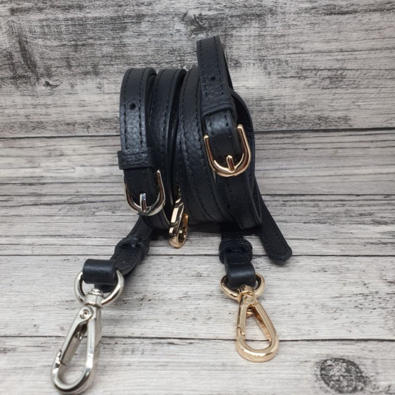 Andrea slim 1.2cm adjustable leather bag strap / tali tas kulit panjang