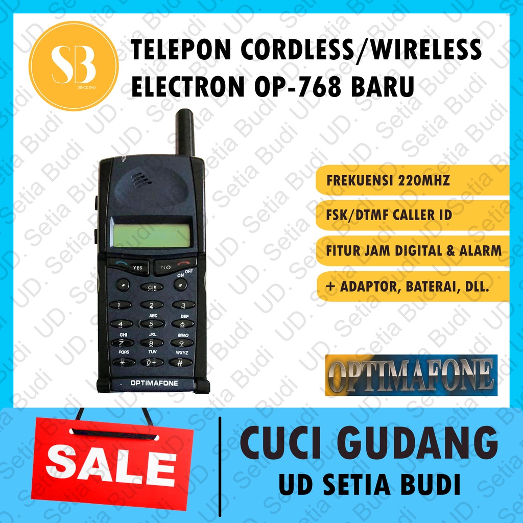 Telepon Cordless / Wireless Optimafone OP-768 220Mhz Electron