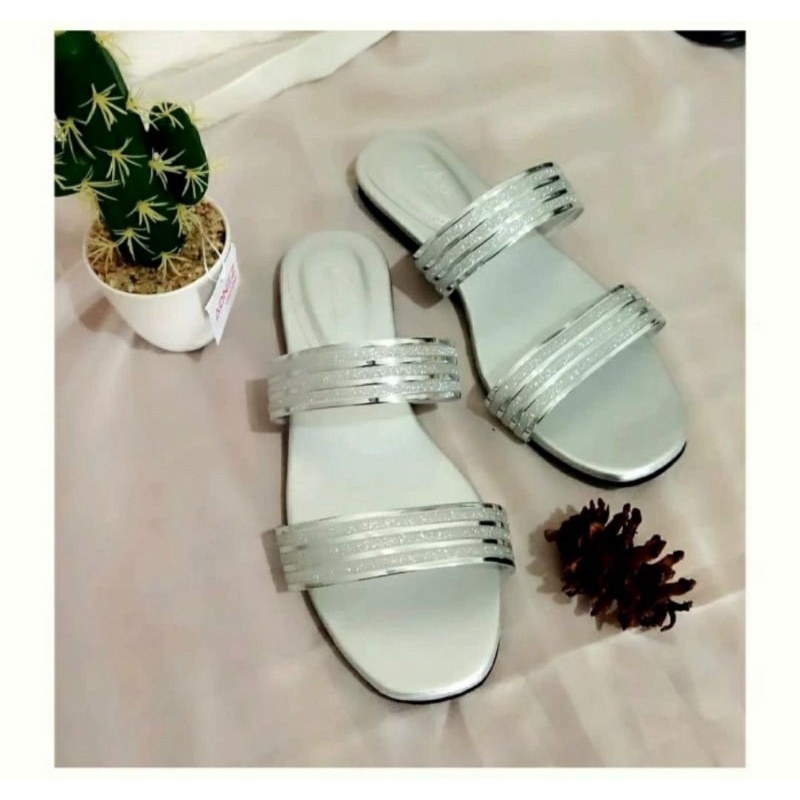 Sandal VLTN-4 Big Size 41-45 Sendal Teplek kasual Size JUMBO Abuhit Cantik,42