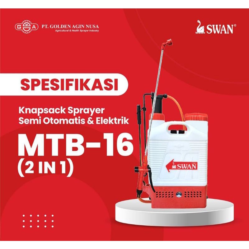 sprayer manual dan elektrik swan type MTB 2IN1 / swan type MTB 2IN1 / Tangki swan otomatis dan manua