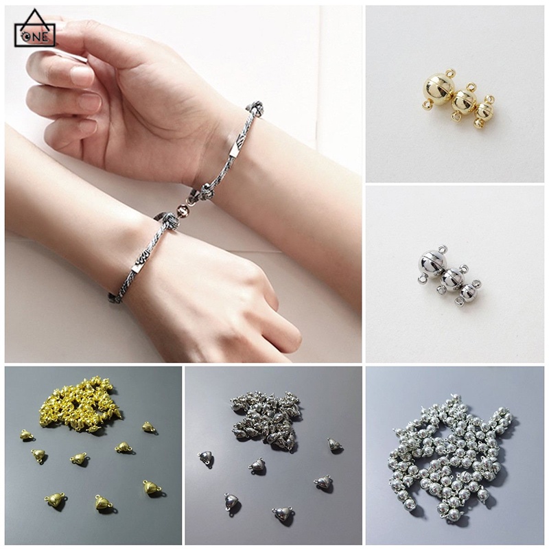 COD❤️10pcs Magnetic Lobster Clasps Buckle Hook Round Ball Gesper Gelang Magnet DIY Jewelry Making Digunakan Untuk Gelang Couple Bentuk Bola Bulat