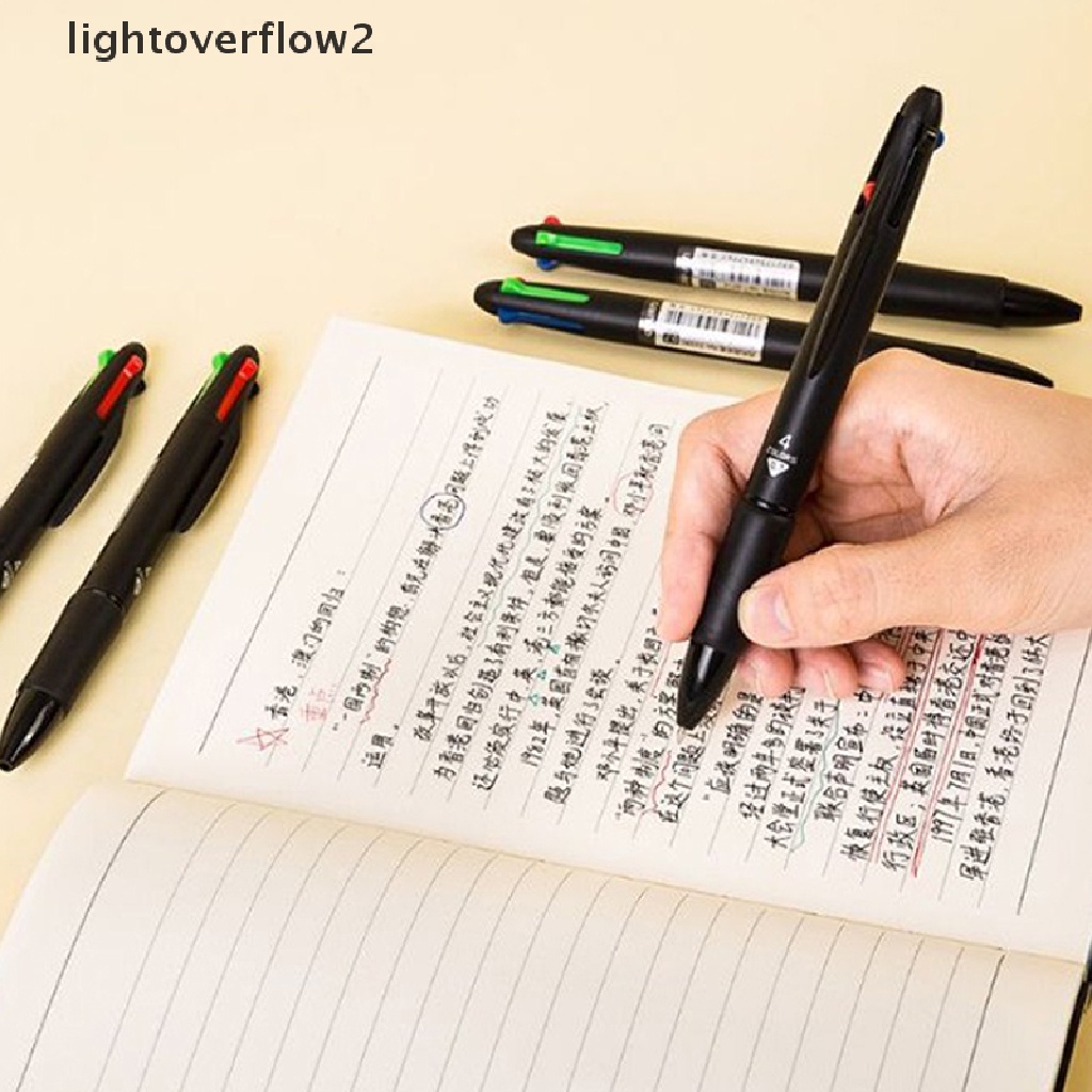 (lightoverflow2) 1pc Bolpen 0.7mm Warna Merah / Hijau / Biru / Hitam Untuk Stationery Sekolah / Kantor