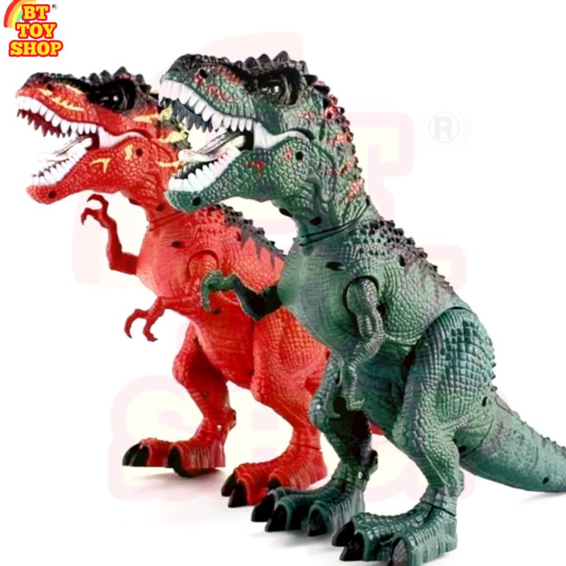 Mainan anak dinosaurus T-REX lay egg hologram flare smoke spray