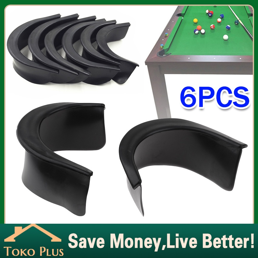 6Pcs/Set Poket Plastik Meja Billiard Karet Kecilin Lobang Meja Biliar Meja Billiard Pocket Biliar