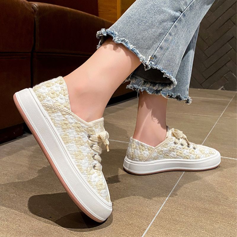 9029 Sepatu kasual wanita import sepatu sneakers kanvas