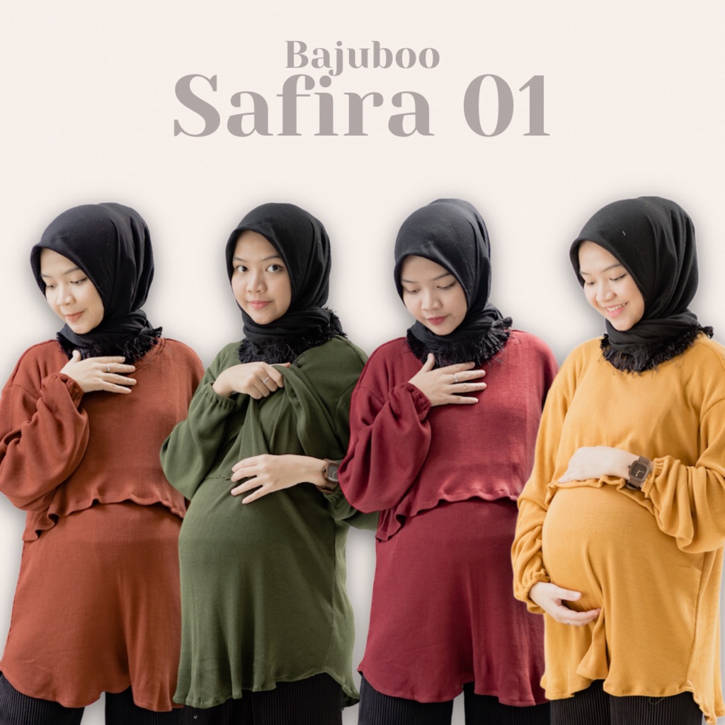 Bajuboo Safira vol.1 - Tunik Apron Busui &amp; Bumil Friendly Nursing Wear