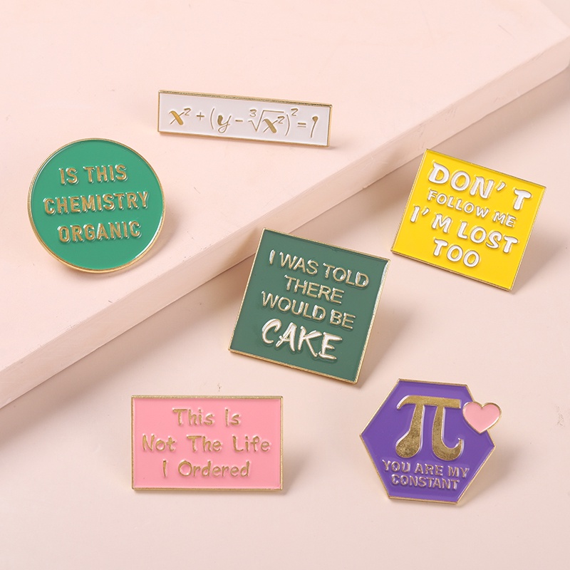 Bros Pin Enamel Desain Quote Matematika Untuk Hadiah Teman