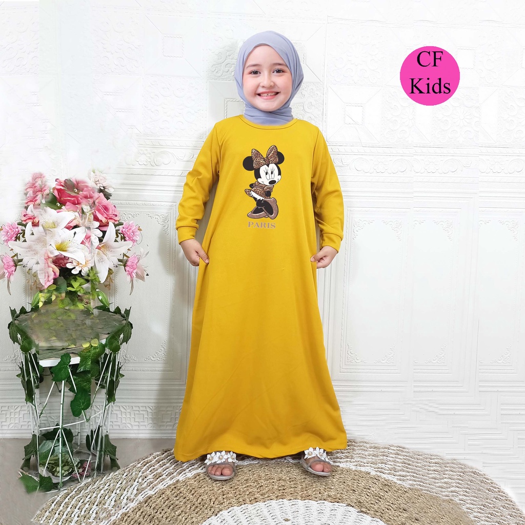 Gamis Anak Perempuan DTF Leopard Miniie CF Kids