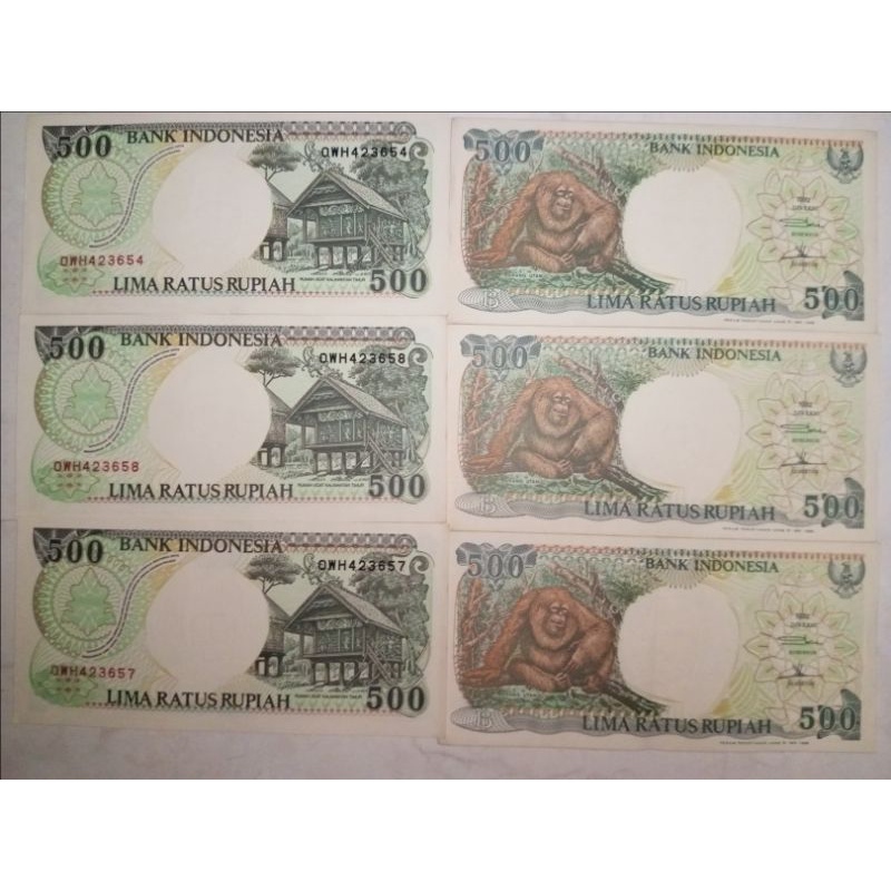 souvernir pernikahan Uang kertas lama Borong semua -100-500-5000 thn92