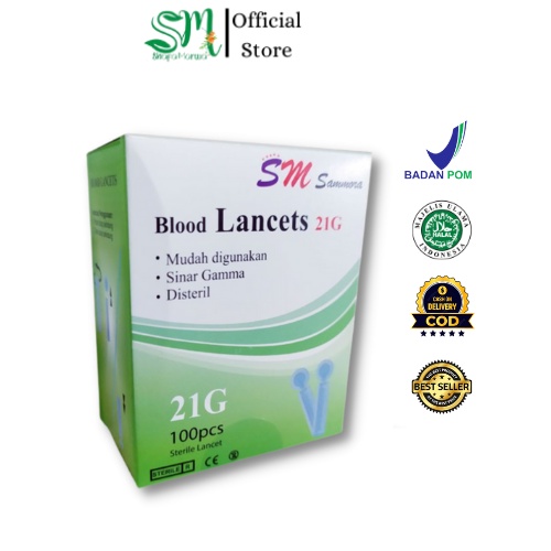 Blood Lancet Sammora 21G isi 100 / Lancet Bekam / Jarum Bekam / Jarum Samora