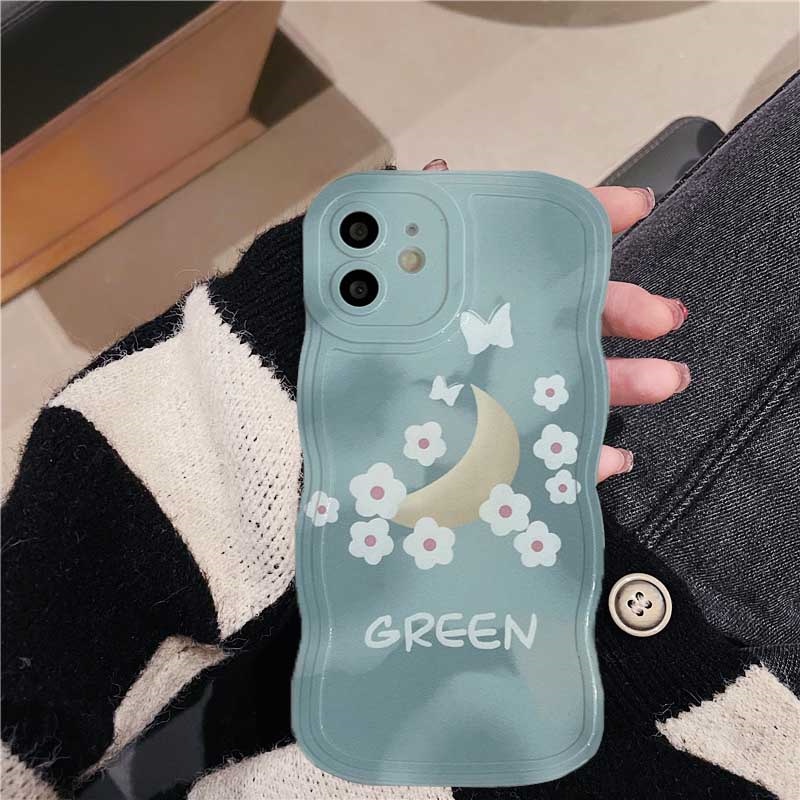 Casing TPU Redmi Note 11S 11 Pro Redmi 10C 10A 9C 9T 9A Note 10 Note 10S Note 9 Note8 Poco X3 Pro NFC Motif Peach Heart And Flower Moon