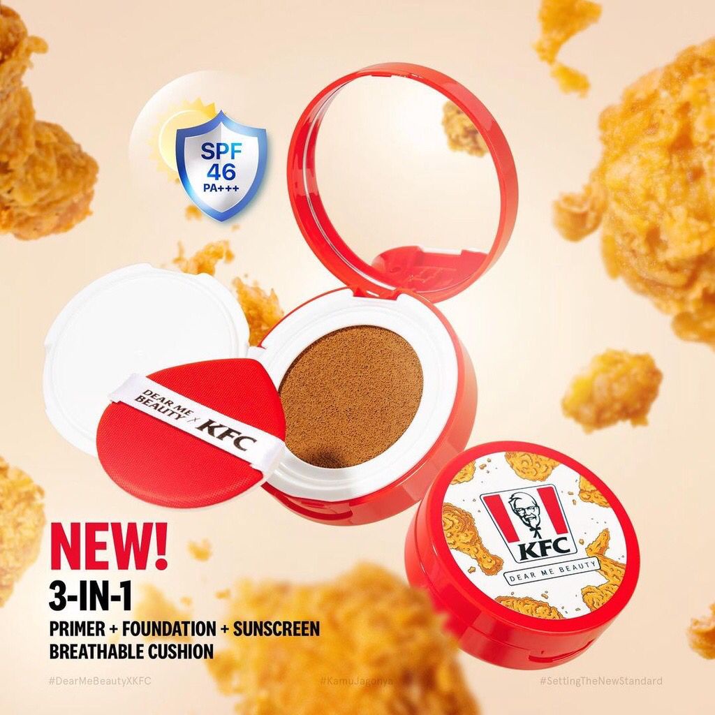 Dear Me Beauty X KFC Primer + Foundation Breathable Cushion SPF46 PA+++ | Flawless | Natural Dewy Fi
