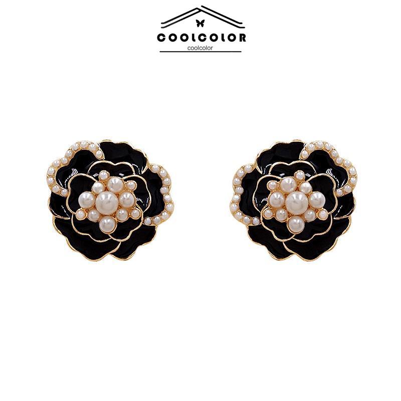 COD❤️1 Pasang Anting Pearl Mountain Camellia Earrings Korea Anti Karat Dan Anti Luntur Murah Anting Cinta Hati Berlapis Fashion Wanita Sederhana Aksesoris Perhiasan Hadiah Ulang Tahun
