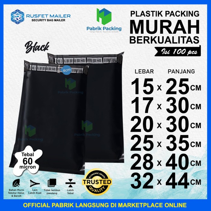

Cantik Polymailer Ekonomis / Plastik Packing Online Shop Hitam Murah Pack Terbatas