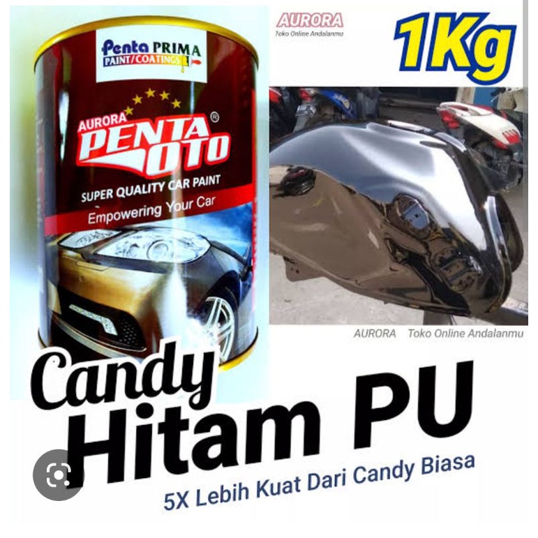 Cat PU Penta Oto Candytone Black Cat Transparant Hitam 1 kg