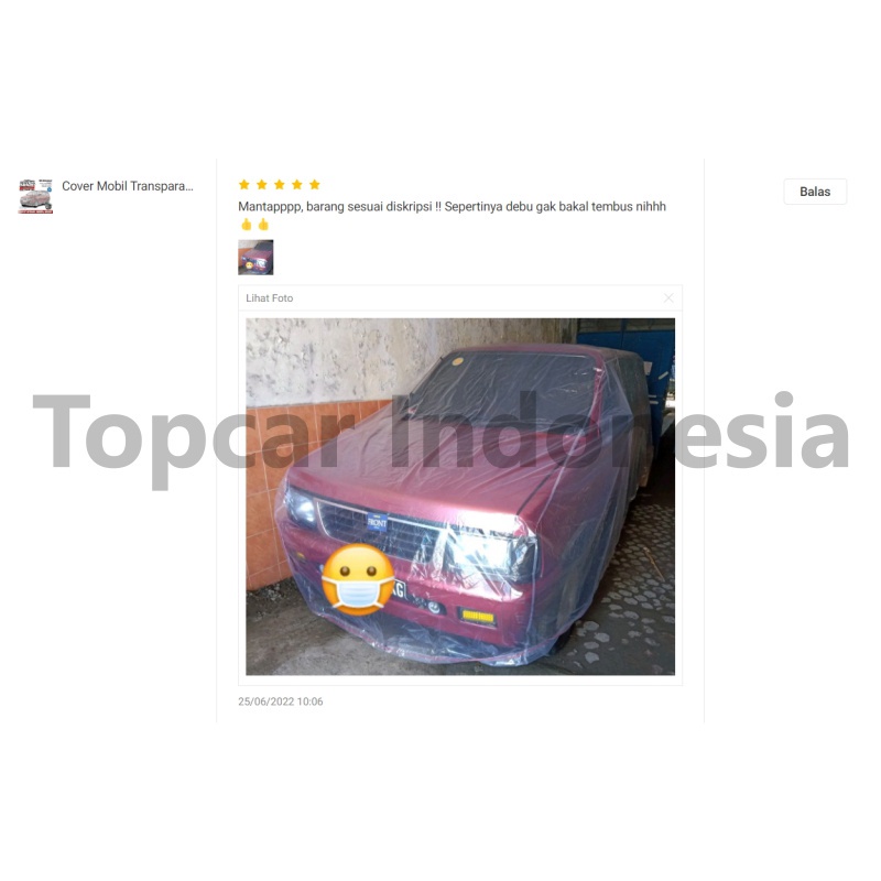 Cover Mobil Transparan Calya Sigra Toyota Daihatsu Tebal Plastik Waterproof Outdoor Indoor Part Mobil Selimut Pelindung Anti Air  Debu Kotoran Hewan Teras Gudang RumahPREMIUM QUALITY