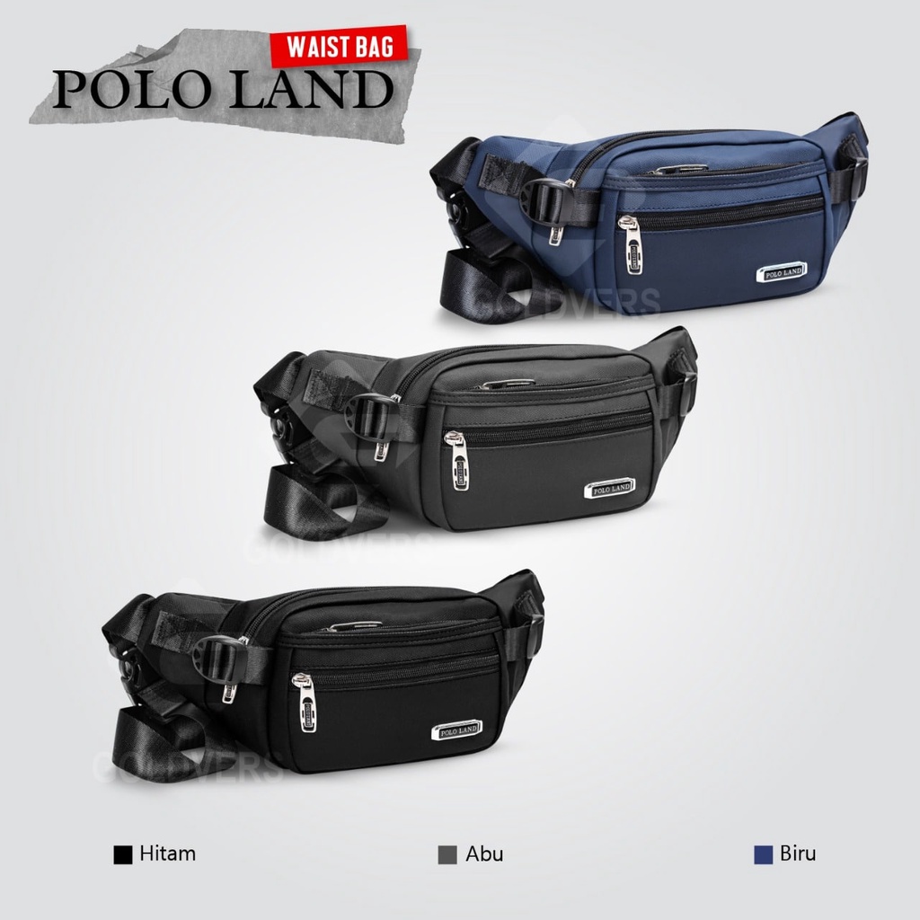 Polo Land Tas Selempang Waist Bag Pria Casual Trendy Waterproof