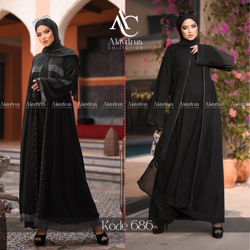 Abaya Gamis Maxi Dress Arab Saudi Bordir Zephy Turki Umroh Dubai 686