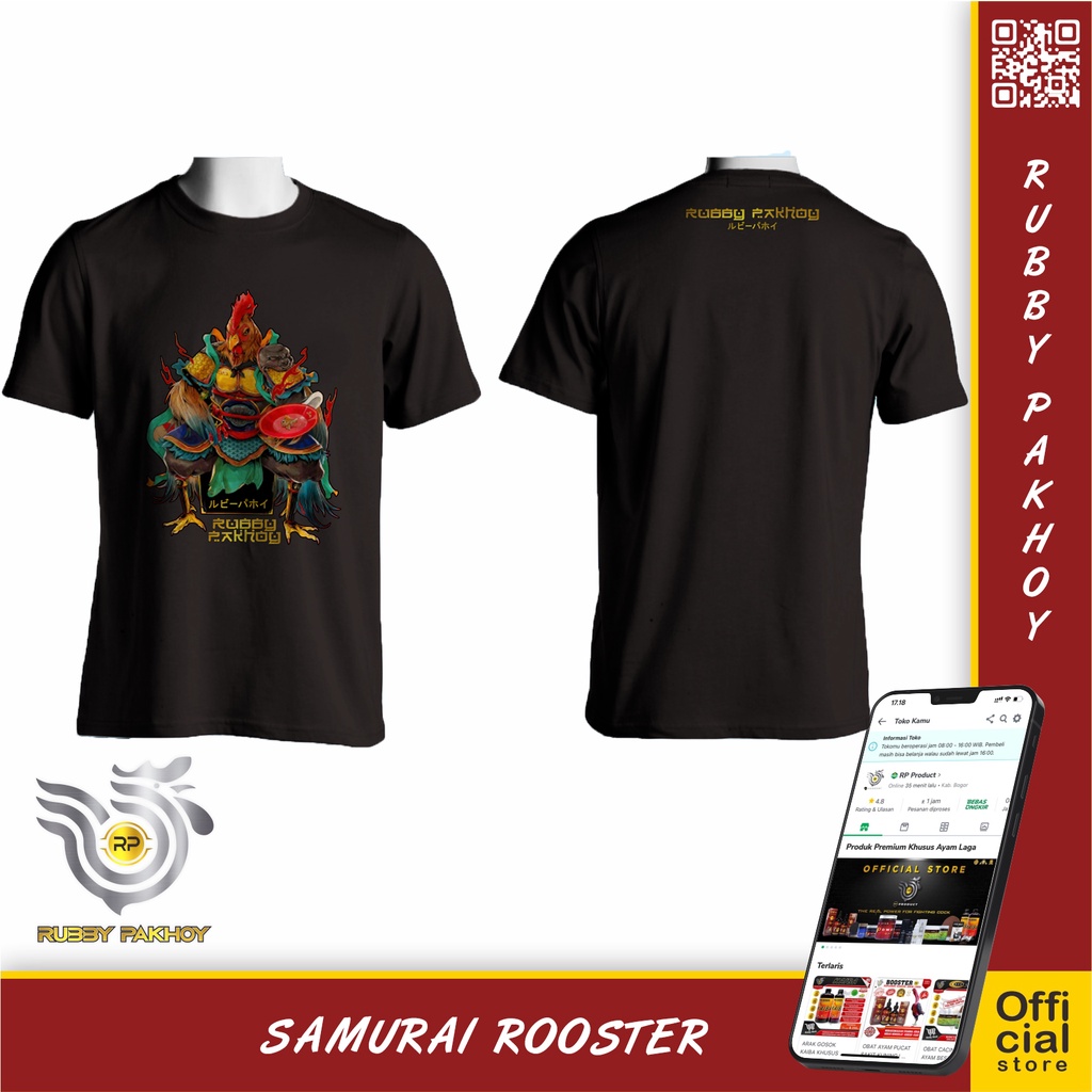 KAOS AYAM RUBBY PAKHOY SAMURAI ROOSTER