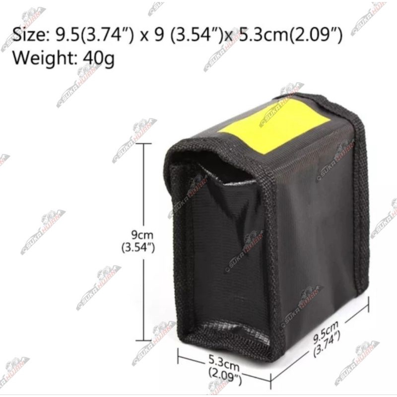 DJI SPARK 2 Battery Lipo Bag Fireproof Lipo Safe Bag 95*53*90 Tas Lipo