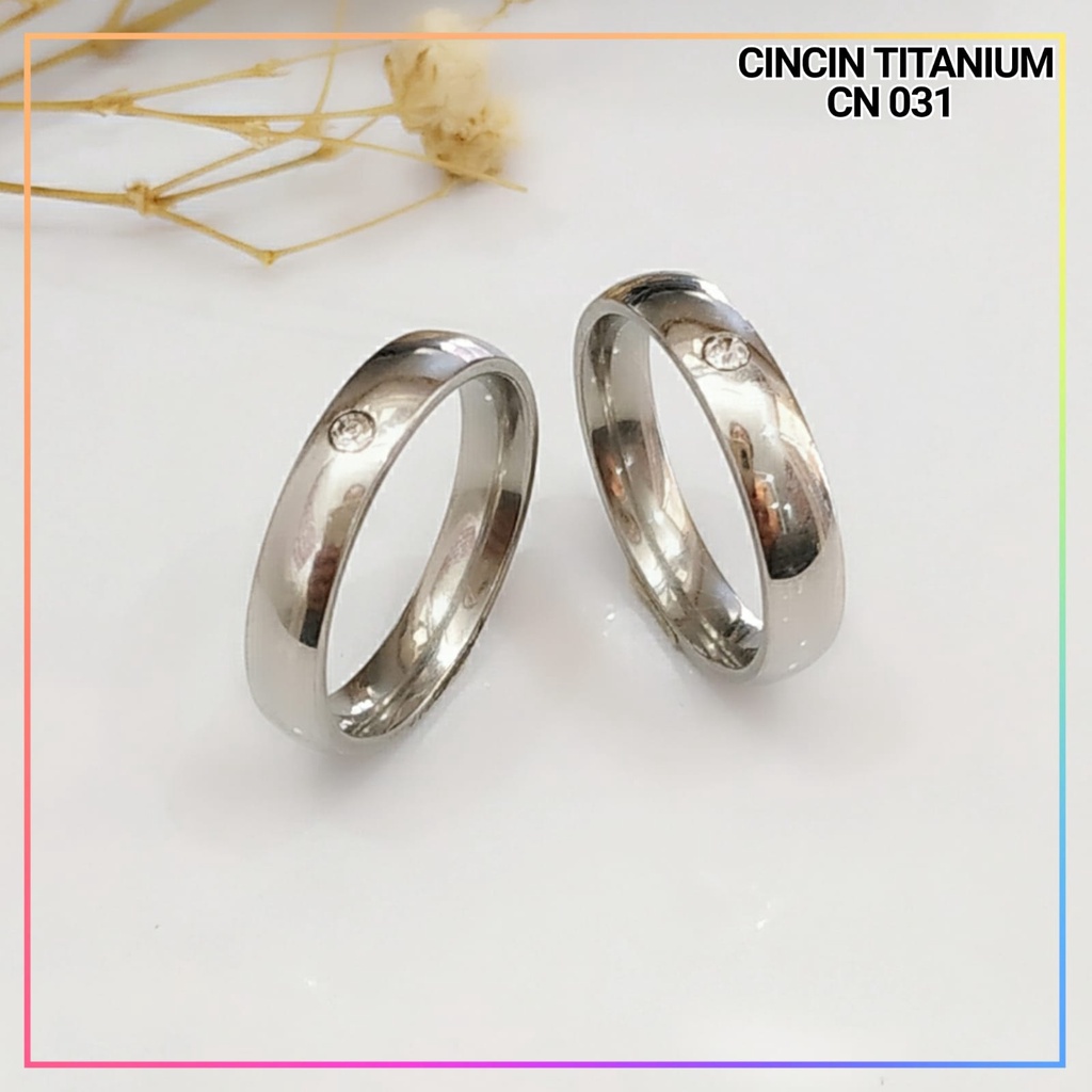 Cincin Titanium/stainless steel couple harga/1biji cincin dewasa elegan silver perhiasan lapis emas silver CN 031