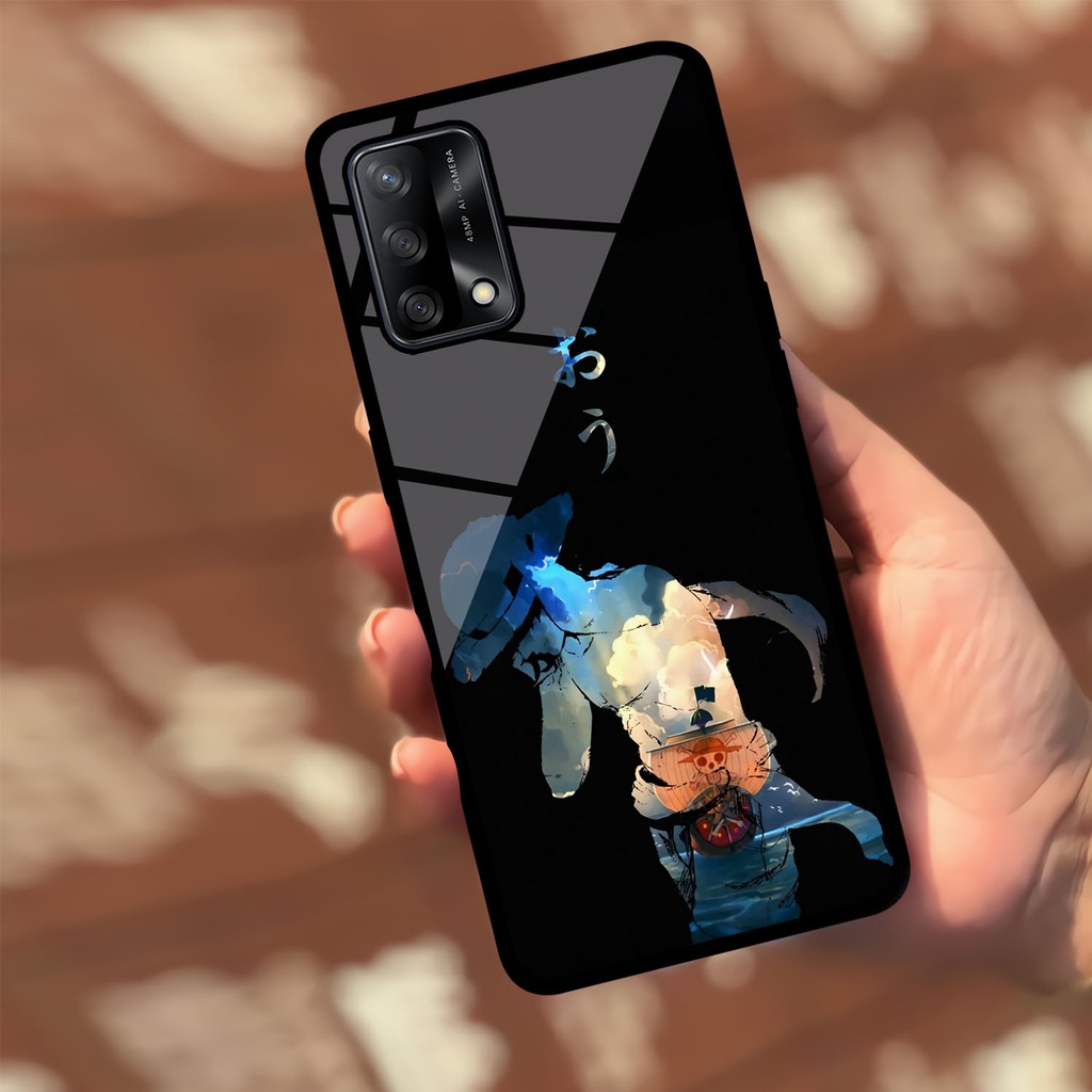Case Glossy Oppo A74 | A95 Casing Kilau Hp Oppo | Pelindung Hp | Motif Anime One Piece Luffy