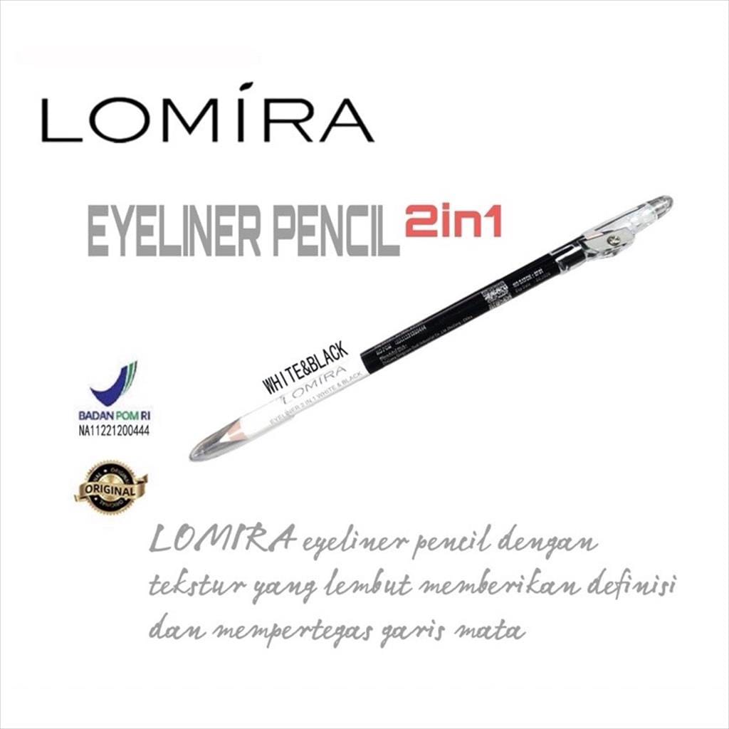 LOMIRA EYELINER PENSIL 2 IN 1 EYELINER BLACK AND WHITE