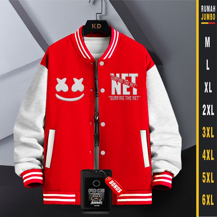 Jaket Bomber Varsity Garix Oversize (M - 6XL) Sweater baseball bomber original Net Garix