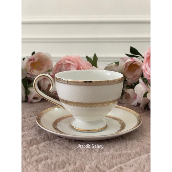 Marrakesh White Gold Coffee Cup Teacup cangkir saint james Intricate