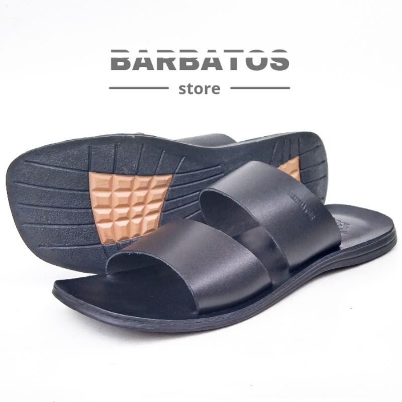 BARBATOS | Sandal Kulit Asli Double Strap | Sandal Kulit Asli Pria