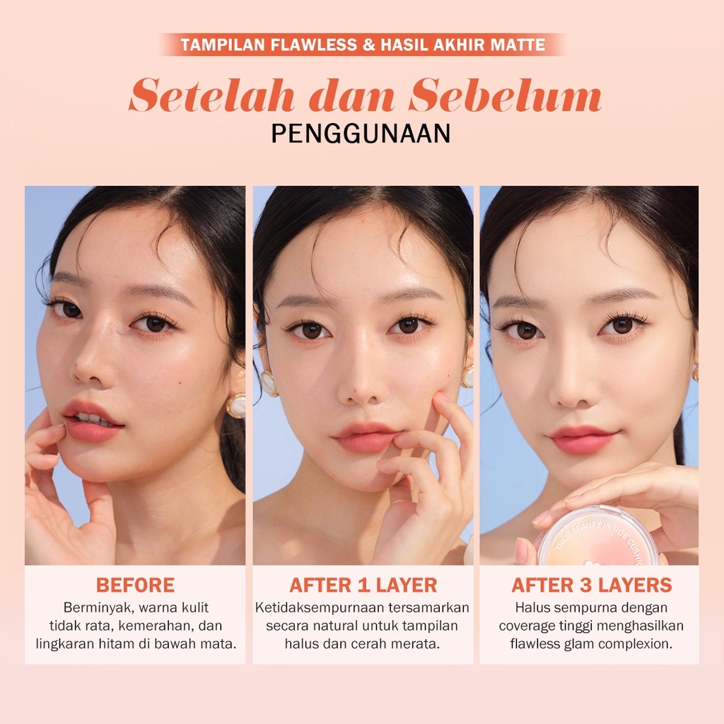 [ORI &amp; READY] BNB barenbliss Korean Bloomatte True Beauty Inside Cushion [24H Full Coverage]