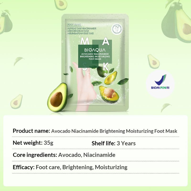 Bioaqua Niacinamide Brightening &amp; Collagen Brightening Foot Mask | Hand Mask | Masker Kaki | Masker Tangan 35g