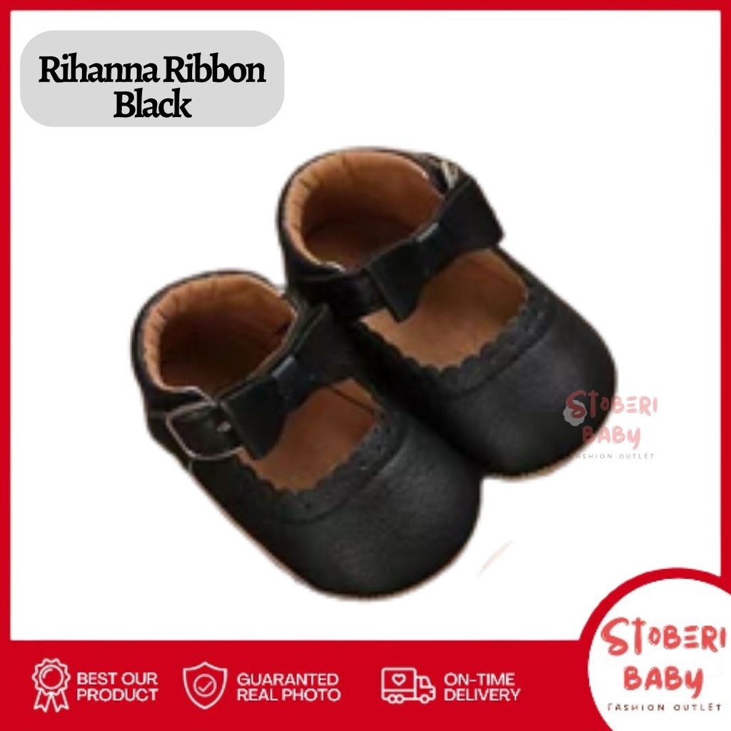 PUNCAK 3.3 stoberi baby - PREWALKER Sepatu Anak Bayi Baby Shoes Sandal Casual Socks Anti Slip Bahan Import / RIHANNA RIBBON
